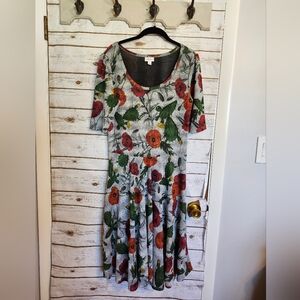 Floral Print Women's Dress LuLaRoe Nicole EUC Size Large